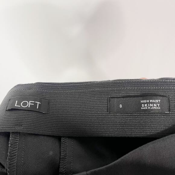 LOFT Size 8 Charcoal Gray High Waist Skinny Pants Cotton Stretch Work Office - Picture 6 of 8